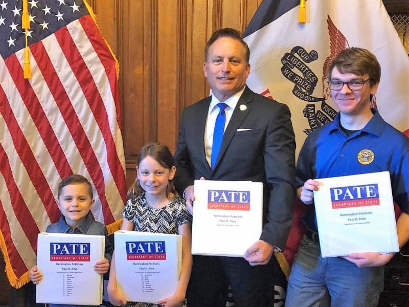 Pate Files Nomination Papers With Signatures From All 99 Counties